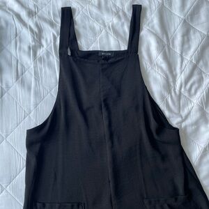 New Look Black Cropped Overalls